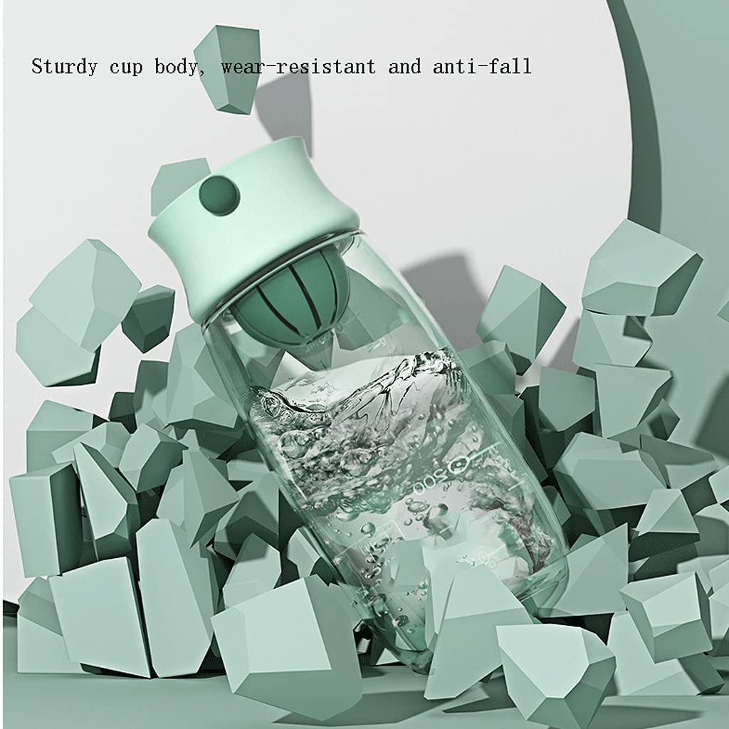 Großkapazität Sportflasche Motivationslogo Flasche Breitmund Undicht ohne BPA SPP. Wasserflasche (Color : Green, Größe : 610ml)