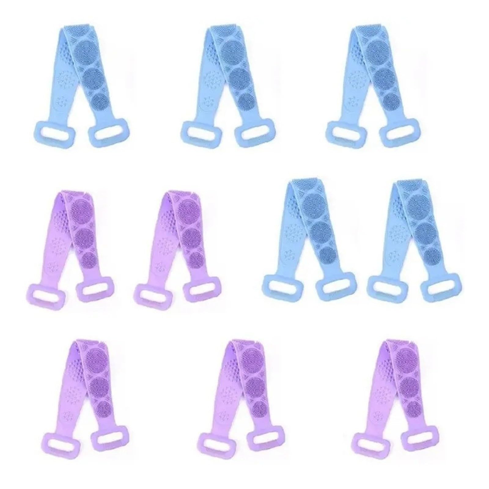 Esponja corporal de silicona, toalla de baño, exfoliante de espalda, cinturón de masaje (azul morado)