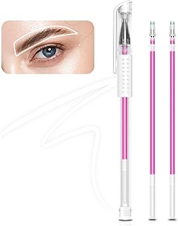 Eyebrow Microblading Marker Pen, Makeup Tattoo Skin Marker Pen, White Gel Pen for Brow Mapping, Eyebrow Permanent Makeup Position Mapping Mark Tools, for Lip Skin Artists Marking Pen (1Set Pink)
