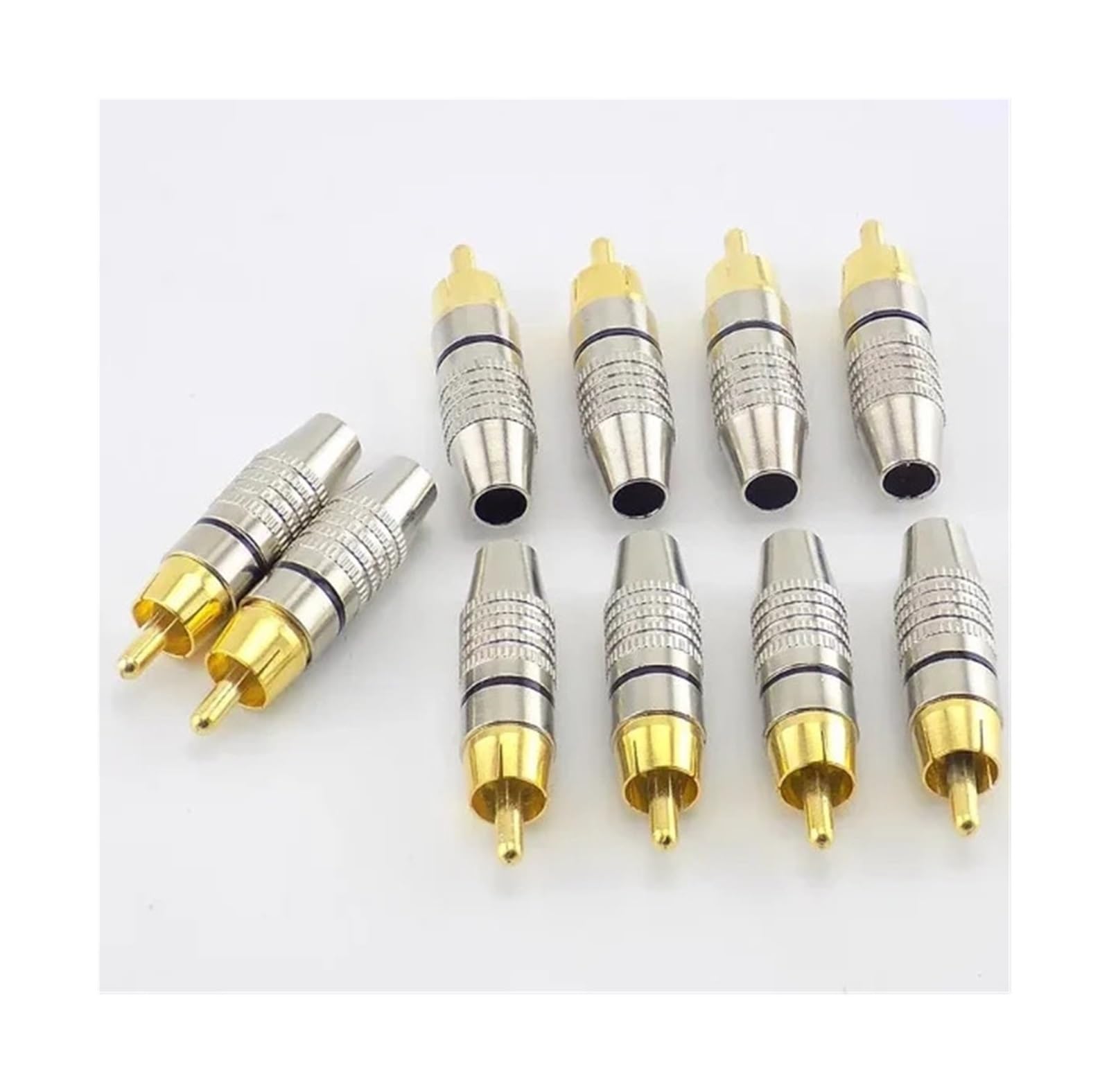 Prise RCA sans soudure plaquée or – Connecteur vidéo verrouillable for haut-parleurs, récepteurs et systèmes AV(Red,40 PCS)