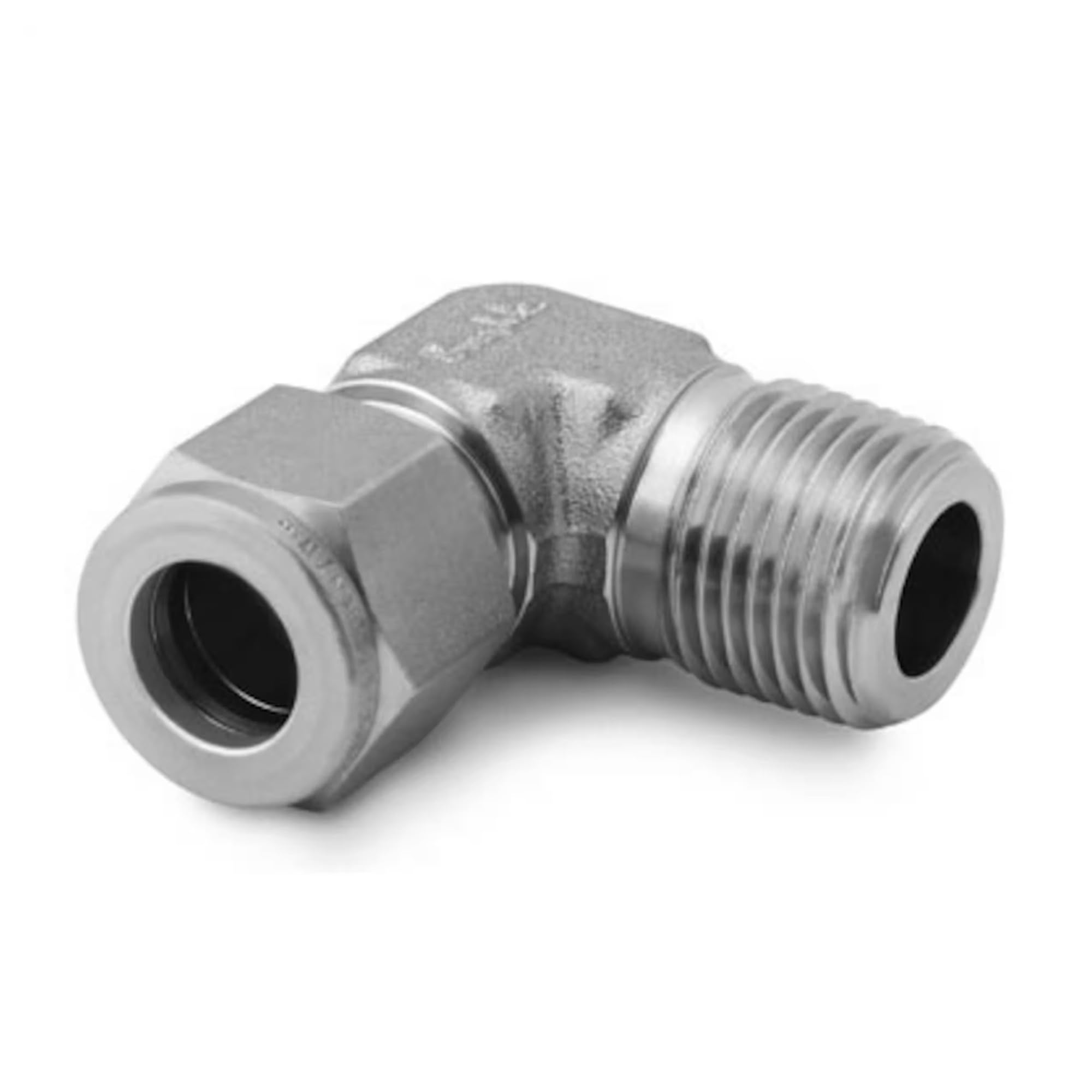 Złączka rurowa ze stali nierdzewnej, kolano męskie, średnica rury 16 mm x 1,3 cm. Męski NPT, SS-16M0-2-8