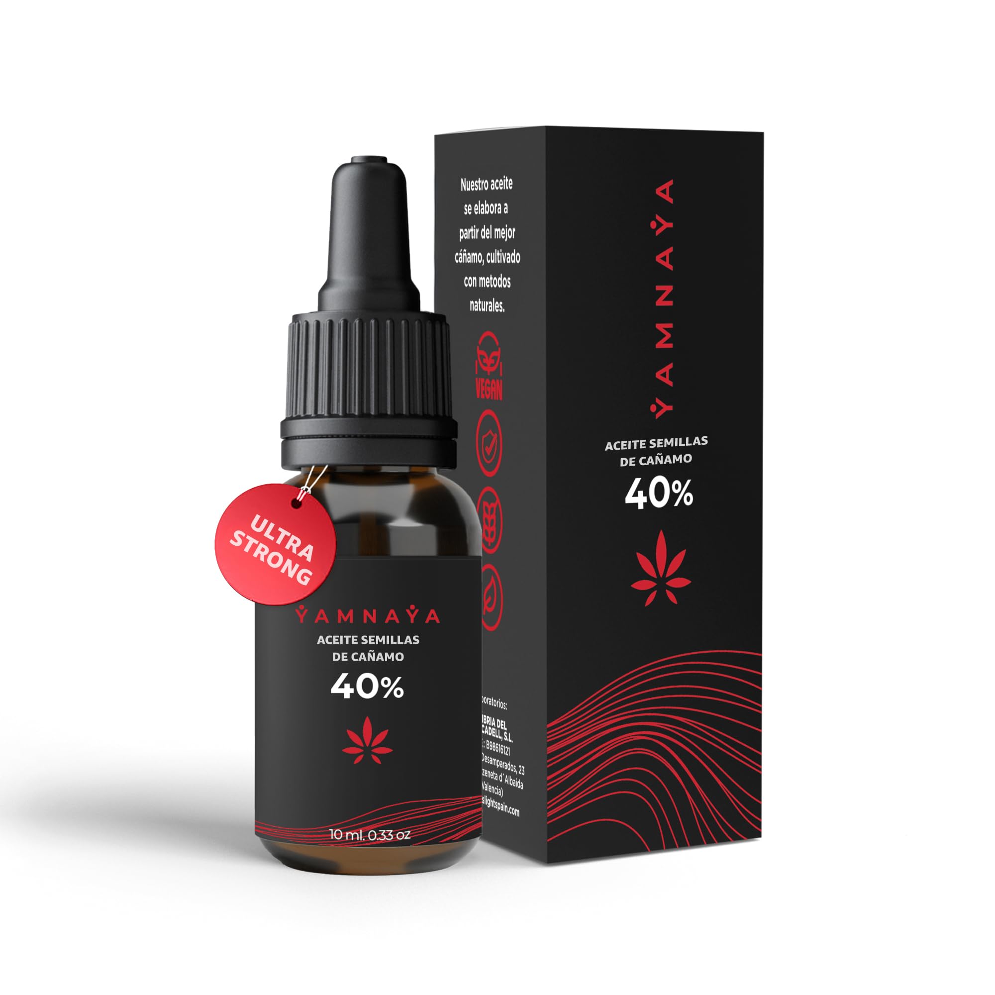 Aceite de semillas de cáñamo premium 40% | Prensado en frío y vegano | Aceite natural puro sin aditivos | Calidad ultra probada en laboratorio | Yamnaya