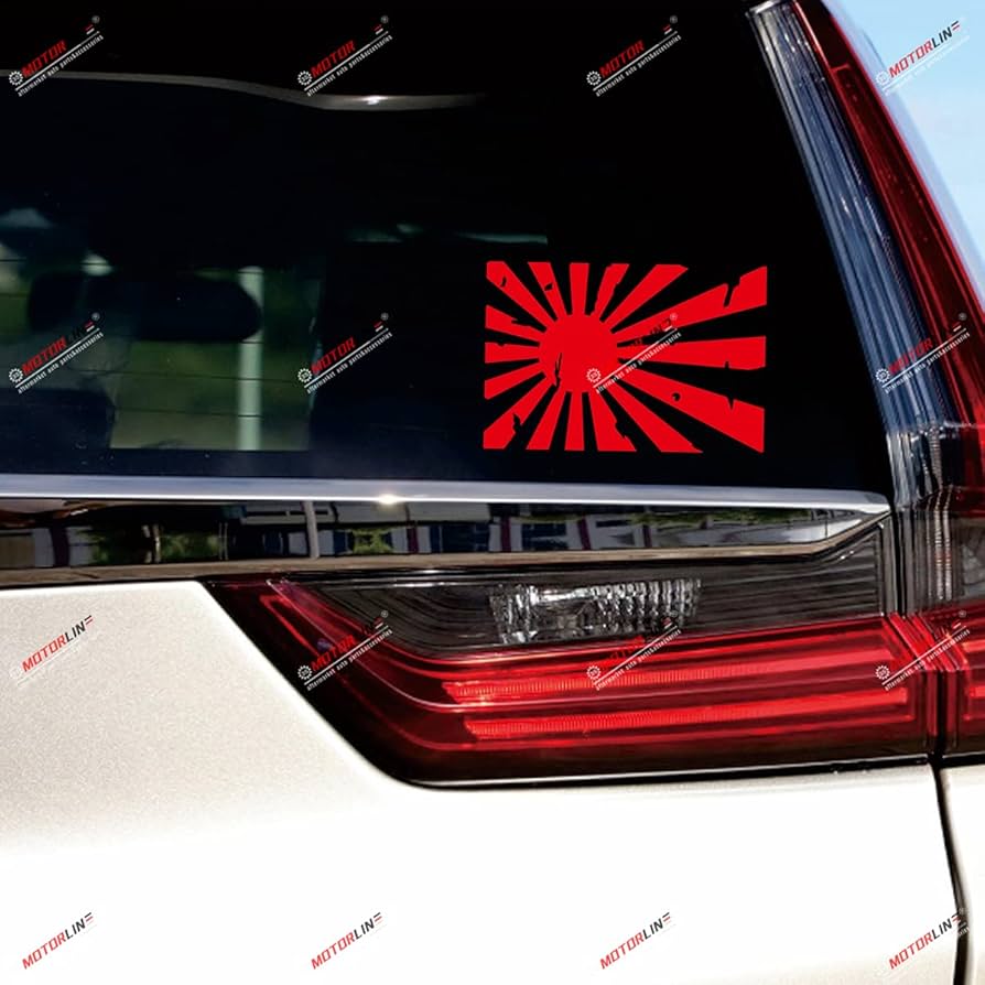 Amazon.com - 2X red 6'' Japanese Rising Sun Flag Decal