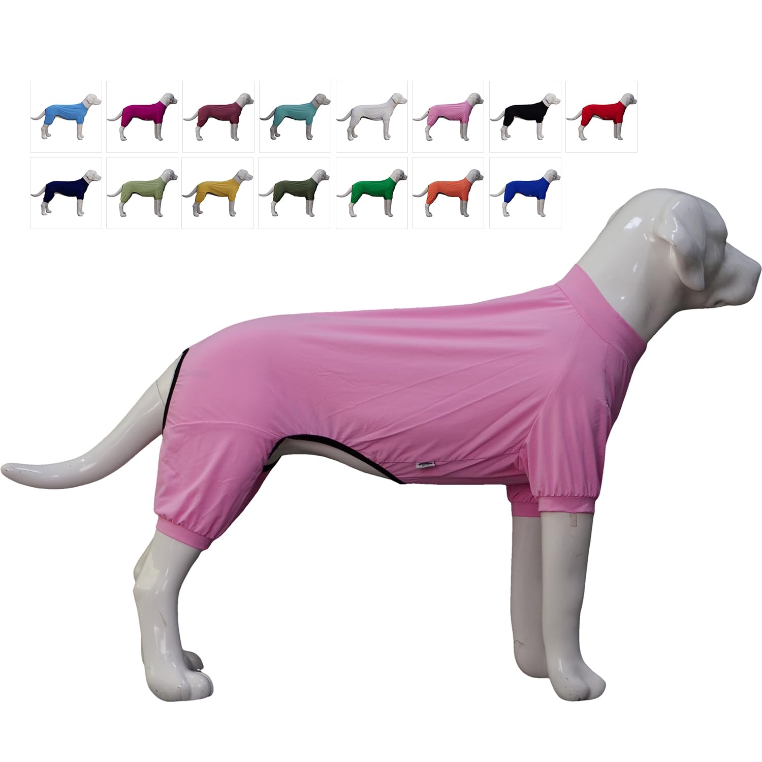 LoveLongLong Dog Jumpsuit with UV Protection and Quick-Dry Fabric for Spring Summer Pet Pajamas Pink 3XL, 3XL (for large dogs)