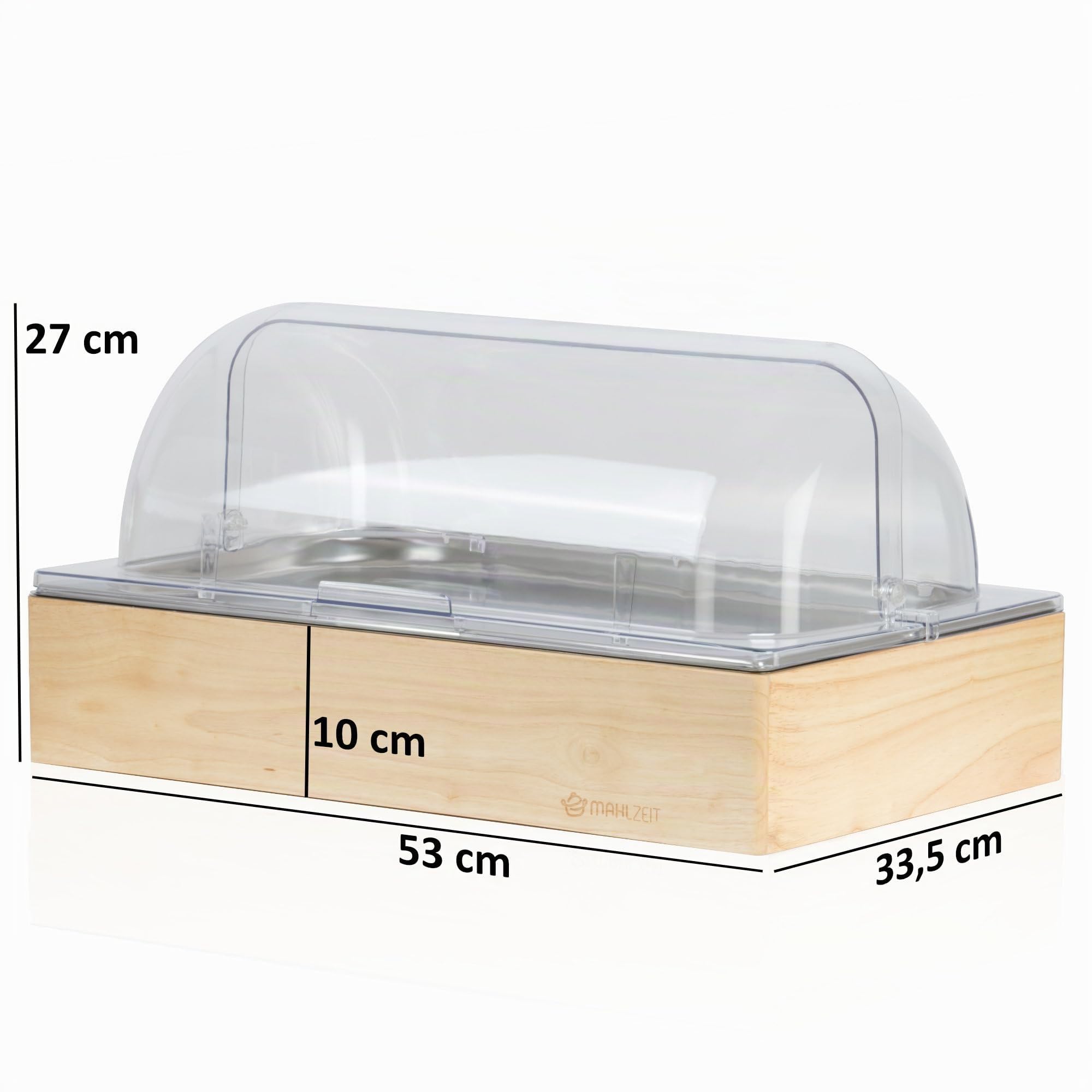 Mahlzeit Vassoio di servizio refrigerante | 53 x 34 x 27 cm | Piastra di raffreddamento GN 1/1 con coperchio | Sistema di vassoio termico con blocco di raffreddamento | Piastra di conservazione con