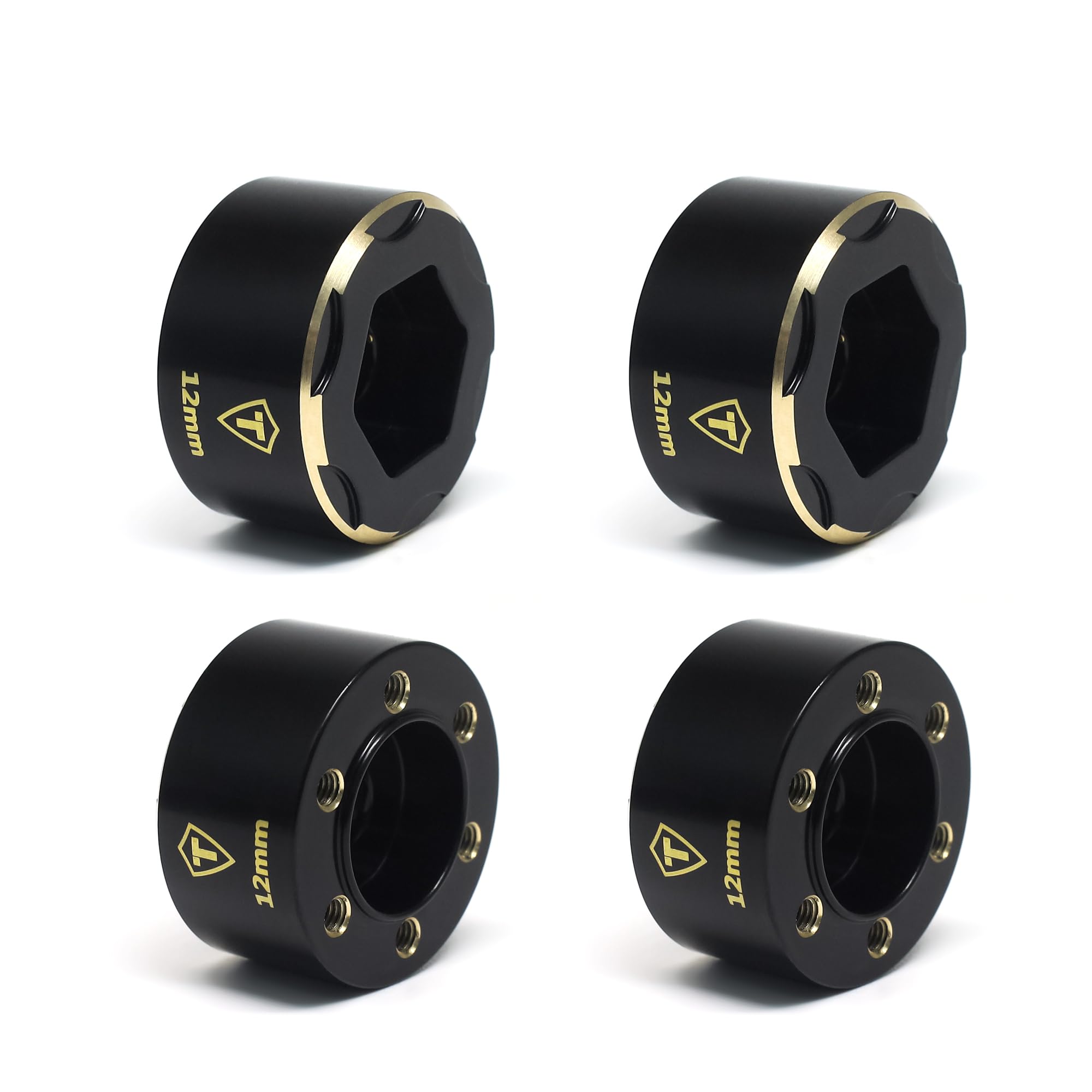 TREAL 2.2 Wheel Hubs Brass Weights Extended Spacers Widen Adapters Compatible with 1/10 RC Crawlers (12mm)