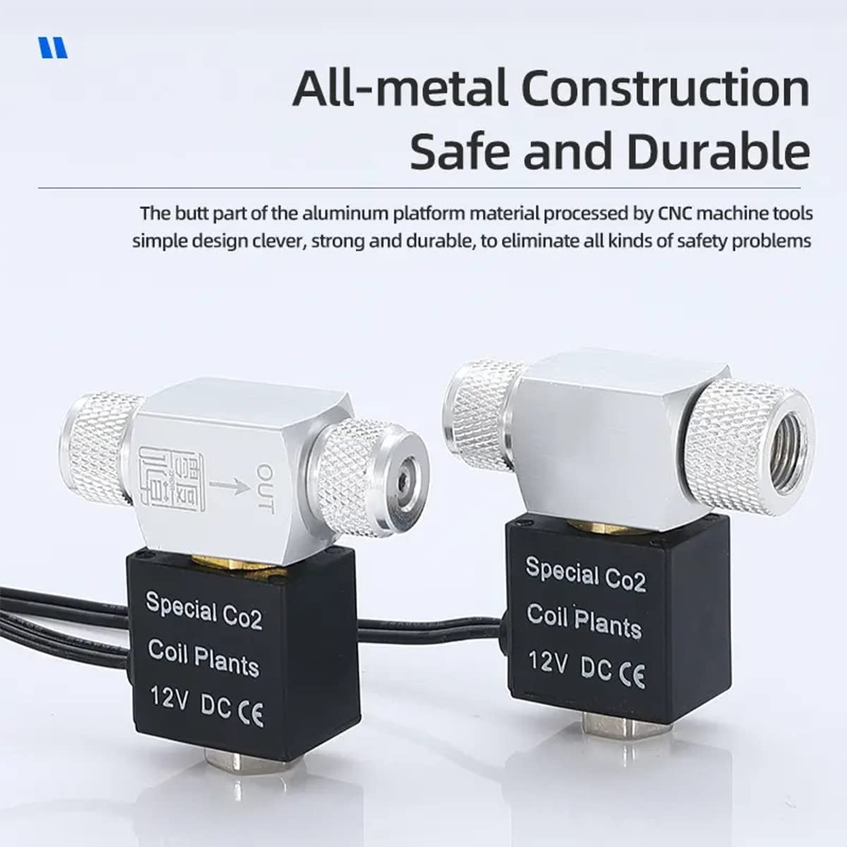 DC CO2 Valvola solenoide Acquario Sistema di CO2 Regolatore Valvola Magnetica per Acquario Fish Tank Acqua Pianta Erba Crescere Facile da installare