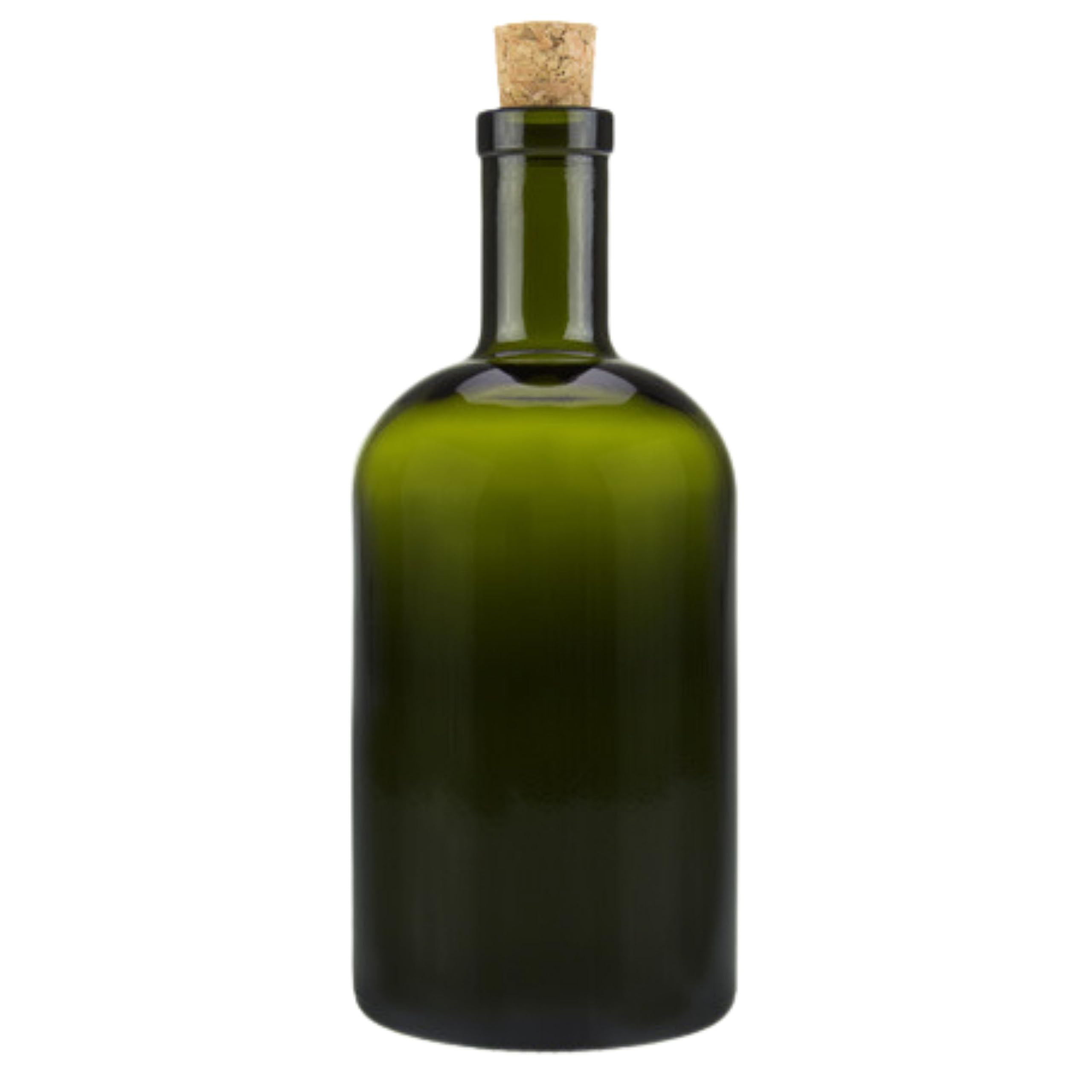 mikken 6 botellas de cristal verde y marrón de 500 ml con corcho.
