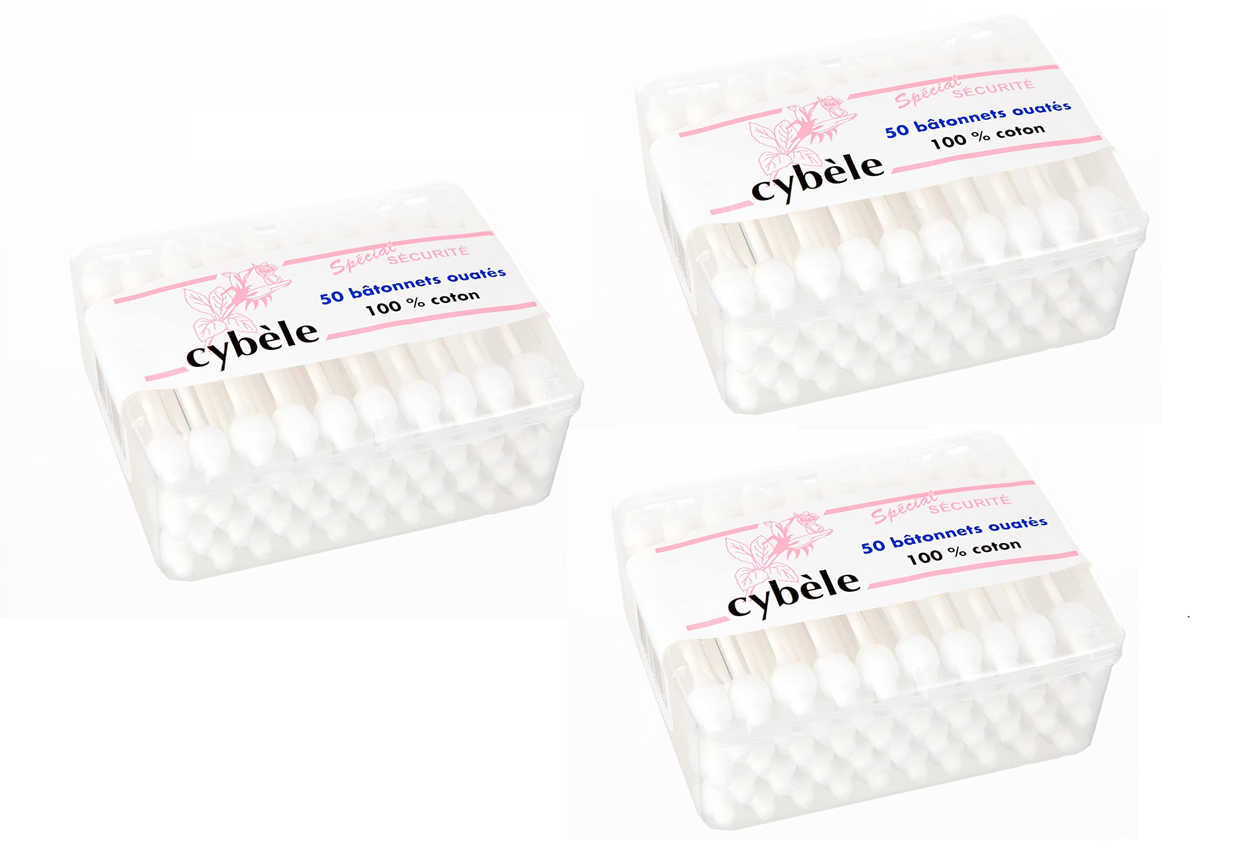 Cybele Safety Cotton Buds 50's - Tripack | Soft, Gentle & Safe for Everyday Use, Ideal for Ears & Sensitive Skin