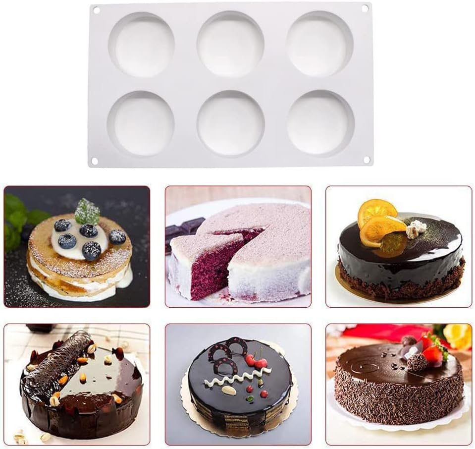 Miniatura 4 de AFINSEA Moldes de silicona cilíndricos altos para hornear pasteles de mousse, moldes de silicona 3D para hornear pasteles, brownie, molde de postre
