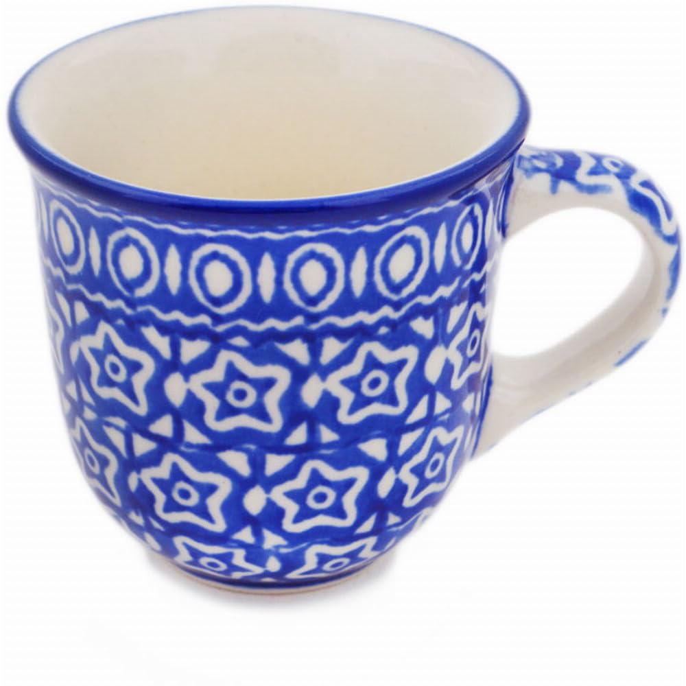 Authentic Polish Pottery Espresso Cup in Night Sky Design Handmade in Boles?awiec Poland by Ceramika Artystyczna + Certificate of Authenticity