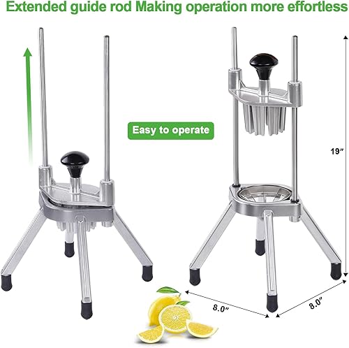 Miniatura 6 de Cortador de limón comercial de 8 secciones con cuchillas de acero inoxidable 420 en forma de V, hoja de acero inoxidable Easy Wedger, cortador de