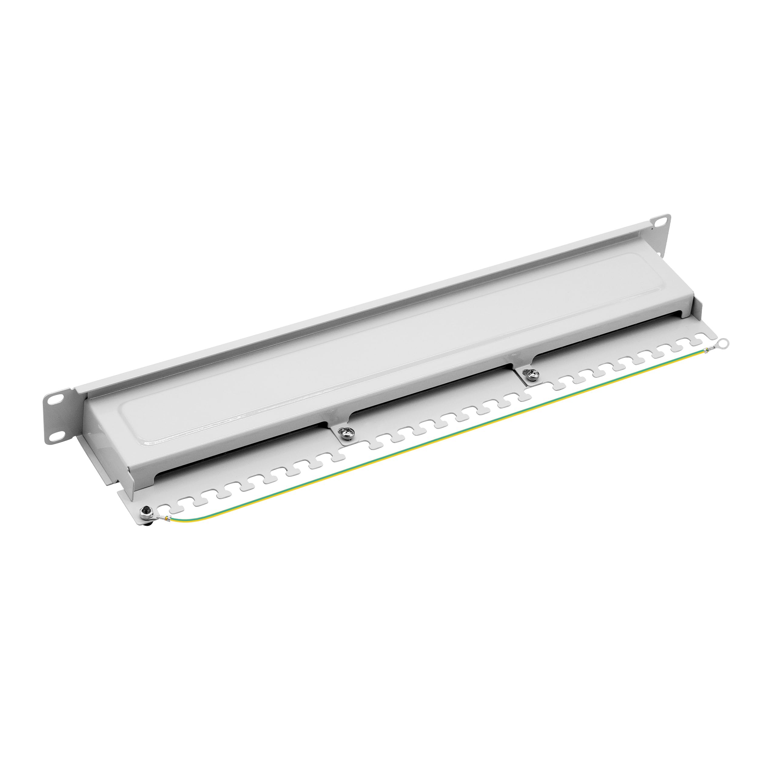 ProfiPatch Patchpanel Patchfeld Cat.6 19 Zoll 24-Port RJ45 geschirmt 1HE | Rackeinbau, grau