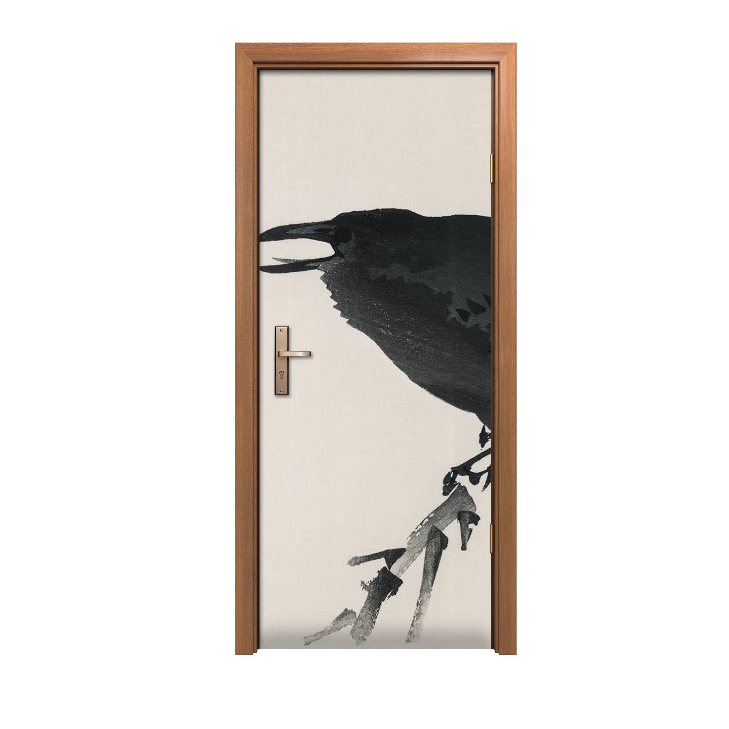 Autocollant de porte corbeau de haute qualité pour décoration d'intérieur design