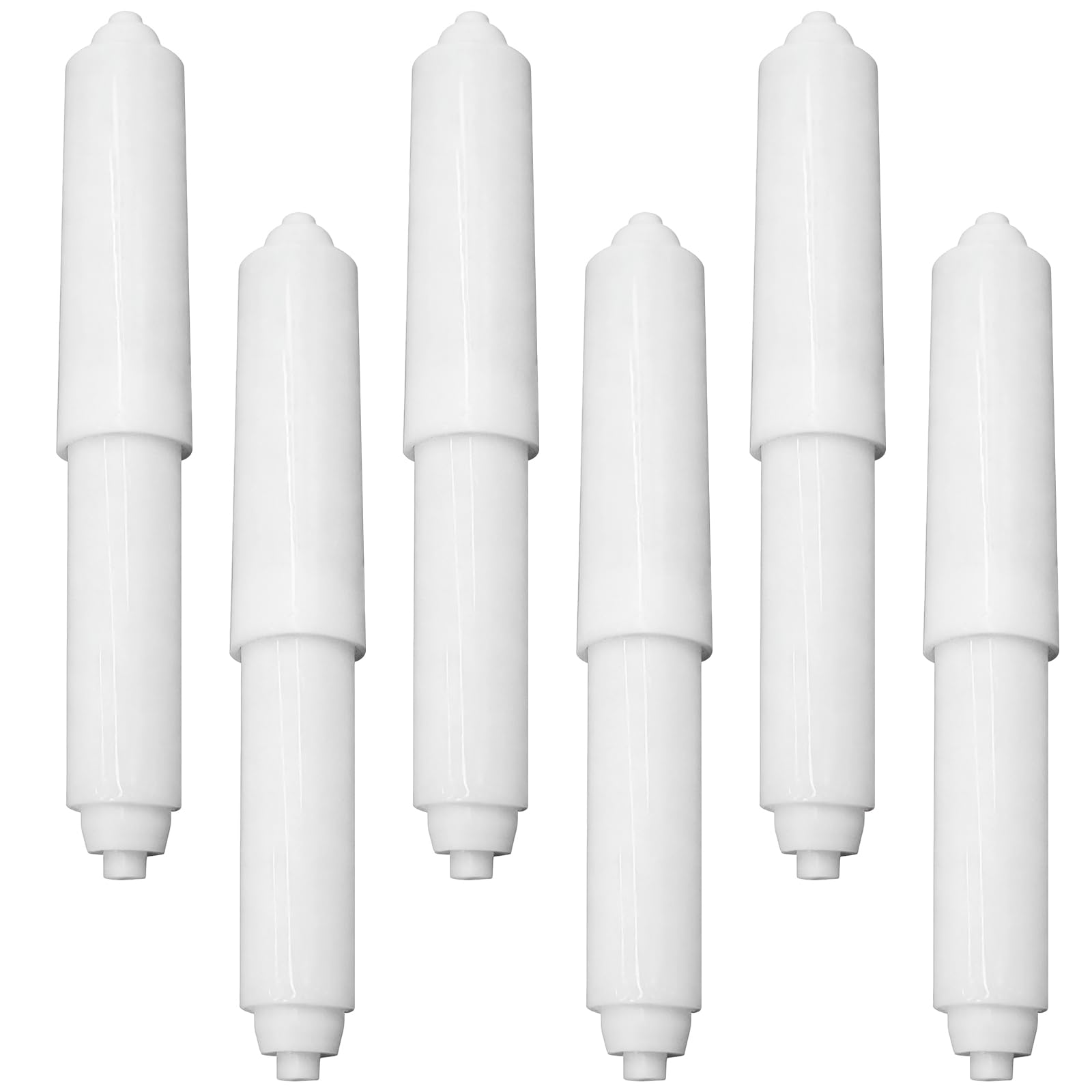 6 Pcs Toilet Roll Holder, Tissue Roll Insert Spindle Tube Bar, Adjustable Spring Rod Toilet Paper Roller Replacement Plastic, Suitable for Bathroom Fixtures, Bathroom Replacement Roller Spindle for Wc
