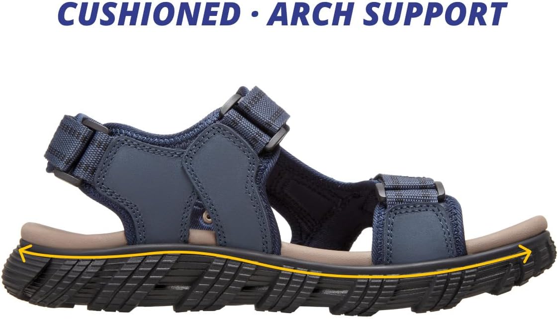 CAMEL CROWN Men's Water Sandals Waterproof Arch Support Hiking Sandals Comfort Leather Sandals Adjustable Athletic Outdoor Sandals for Summer Beach Trail Walking