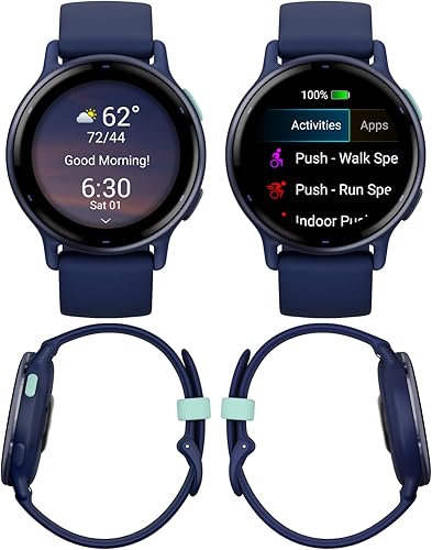 Miniatura 3 de Garmin Vivoactive 5 Fitness GPS Smartwatch, pantalla AMOLED de 1.2 pulgadas, hasta 11 días de batería, bisel de aluminio azul marino metálico con