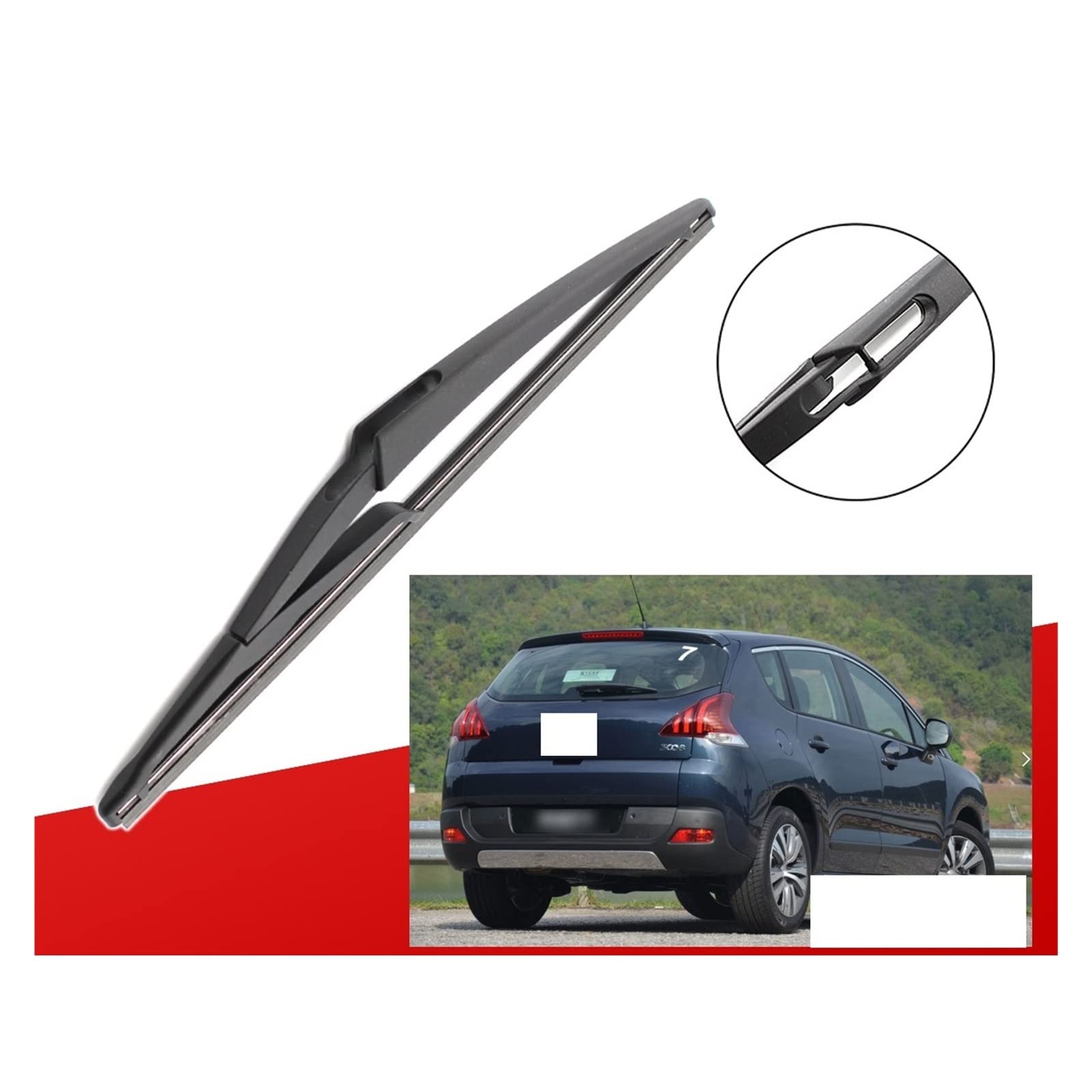 Escobilla Limpiaparabrisas Delantera Coche Para P&eugeot para MK1 3008 2008 2009 2010 2011 2012 2013 2014 2015 2016 30 "+ 28" + 12 "limpiaparabrisas delantero y trasero.