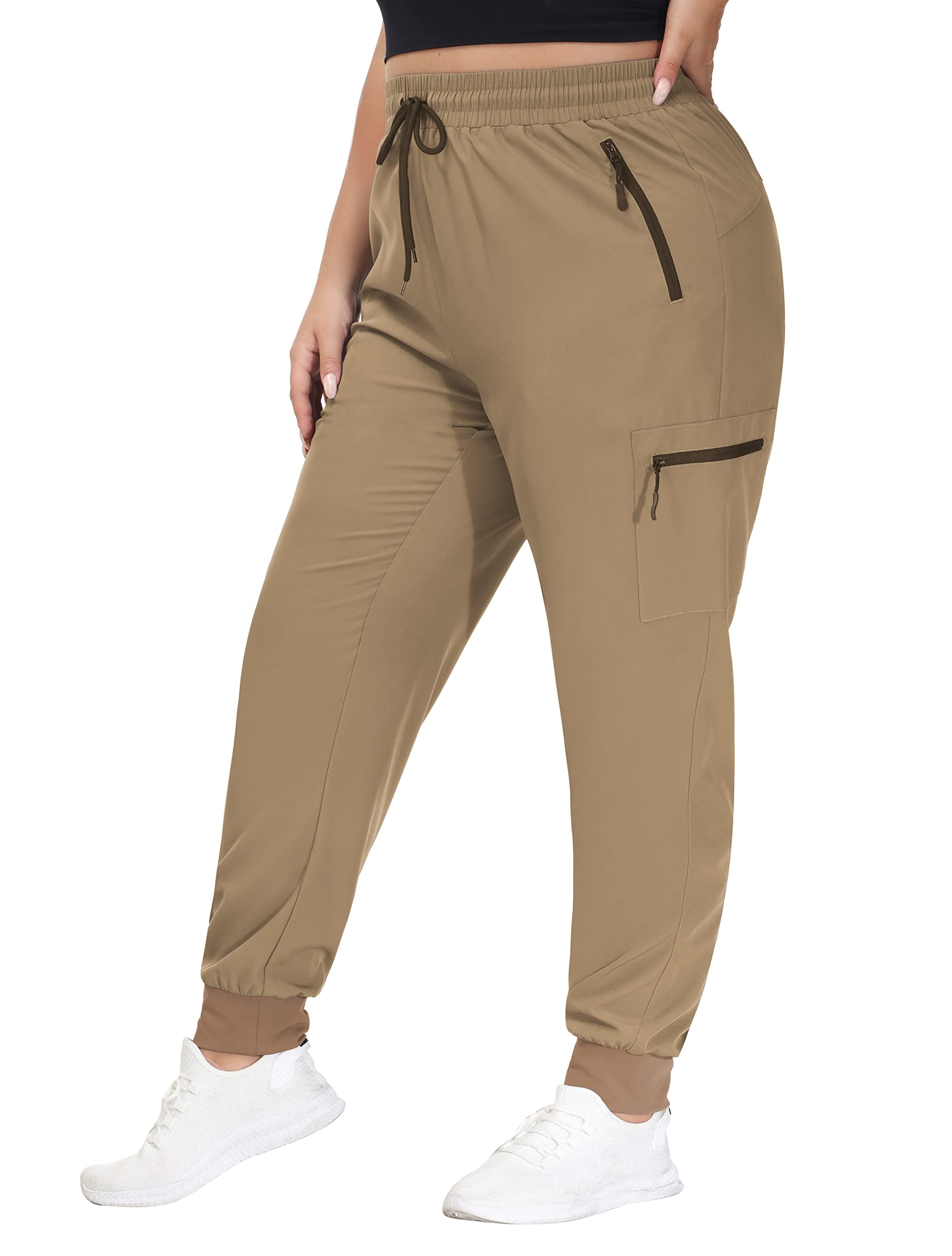 SEKINO Women's Plus Size Hiking Cargo Pants Lightweight Quick Dry Joggers Athletic Workout Outdoor Zipper Pockets Pants