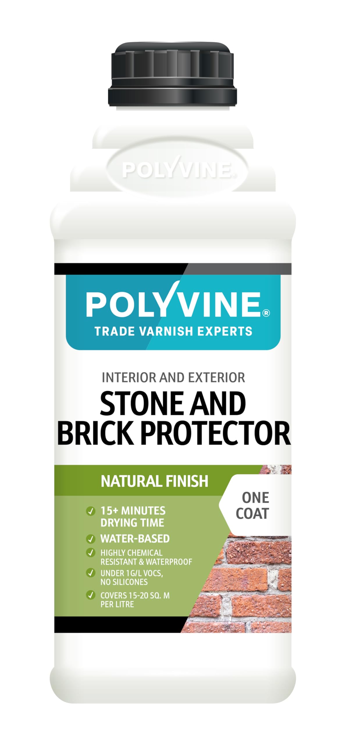 Stone and Brick Protector & Professional Sealant Masonry Waterproofer Interior Exterior Clear Penetrating Sealer Waterproof Coating for Stone, Brickwork, Flagstone, Sandstone, Slate, Plaster