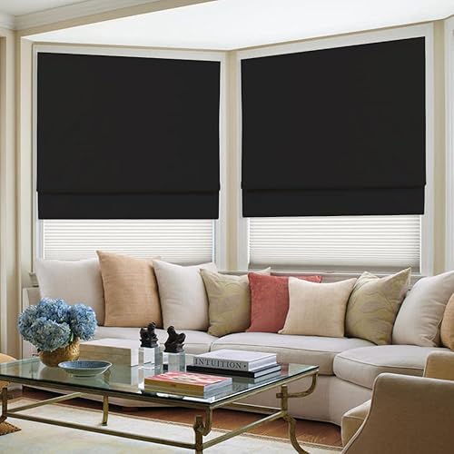 Miniatura 2 de Artdix - Persianas romanas para ventana, diseño noreuropeo, opacas, tela térmica sólida, hechas a medida para ventanas, puertas, hogar, cocina, sala