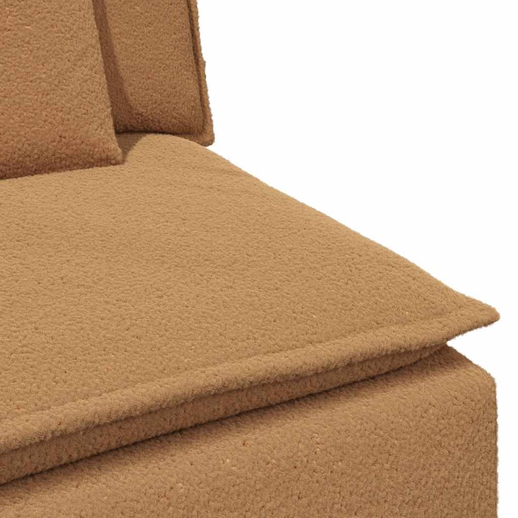 Sofá modular con cojín beige, tapizado en tejido de lana de cordero, 324 x 105 x 64 cm, sofá de 3 piezas con reposabrazos, asiento y respaldo