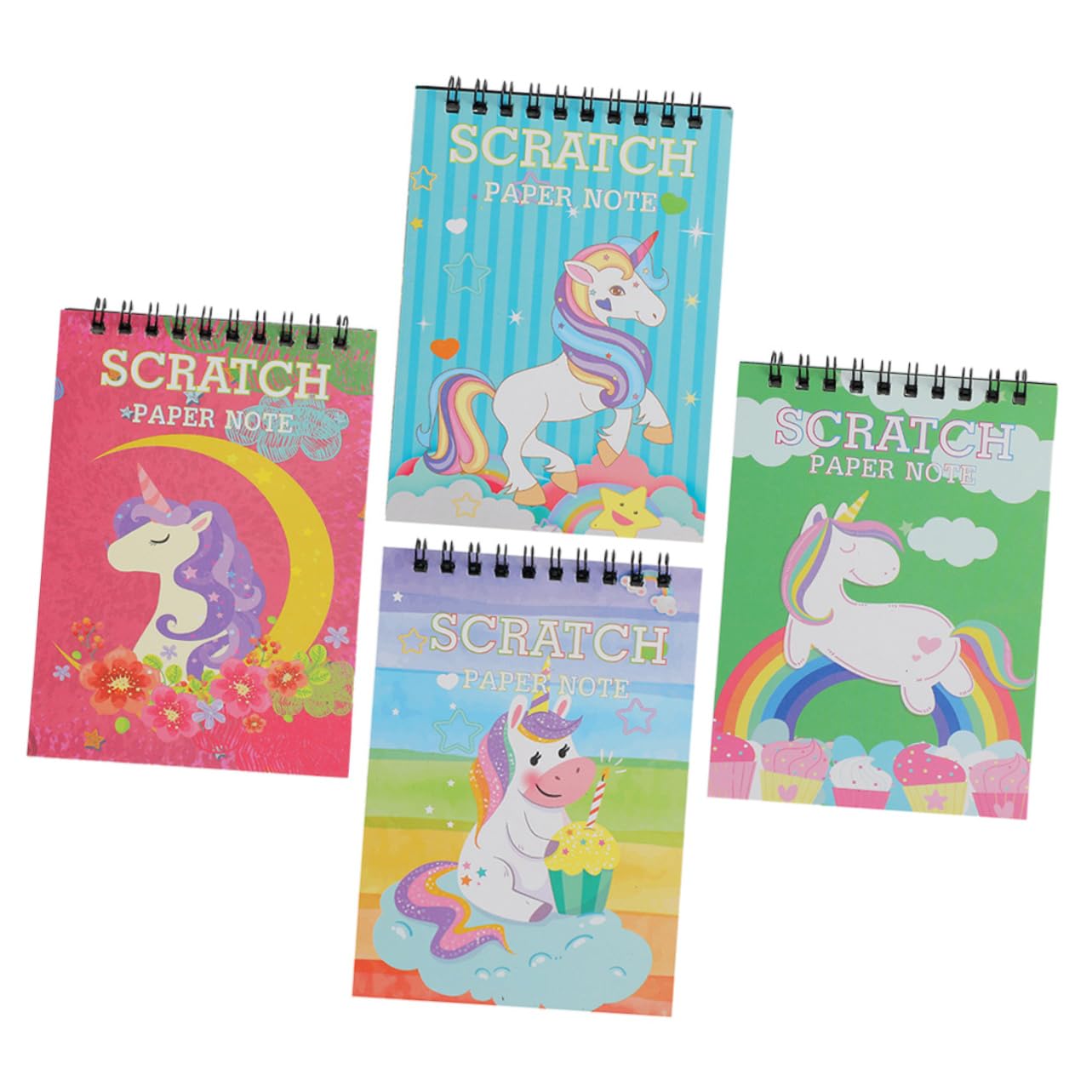 Operitacx 5 Sätze Spulen Kratz Zeichenbuch Cartoon Tragbares Taschen Zeichenbuch Kindergarten DIY Kleines Buch Rubbelkarten Für Kinderspielzeug Kinderspielzeug Buntes 4 Stück * 5