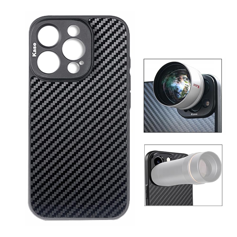 Kase Custodia protettiva M17 compatibile con iPhone 16 Pro Max, obiettivo macro Master e tutti gli obiettivi per smartphone con filettatura da 17 mm, nero