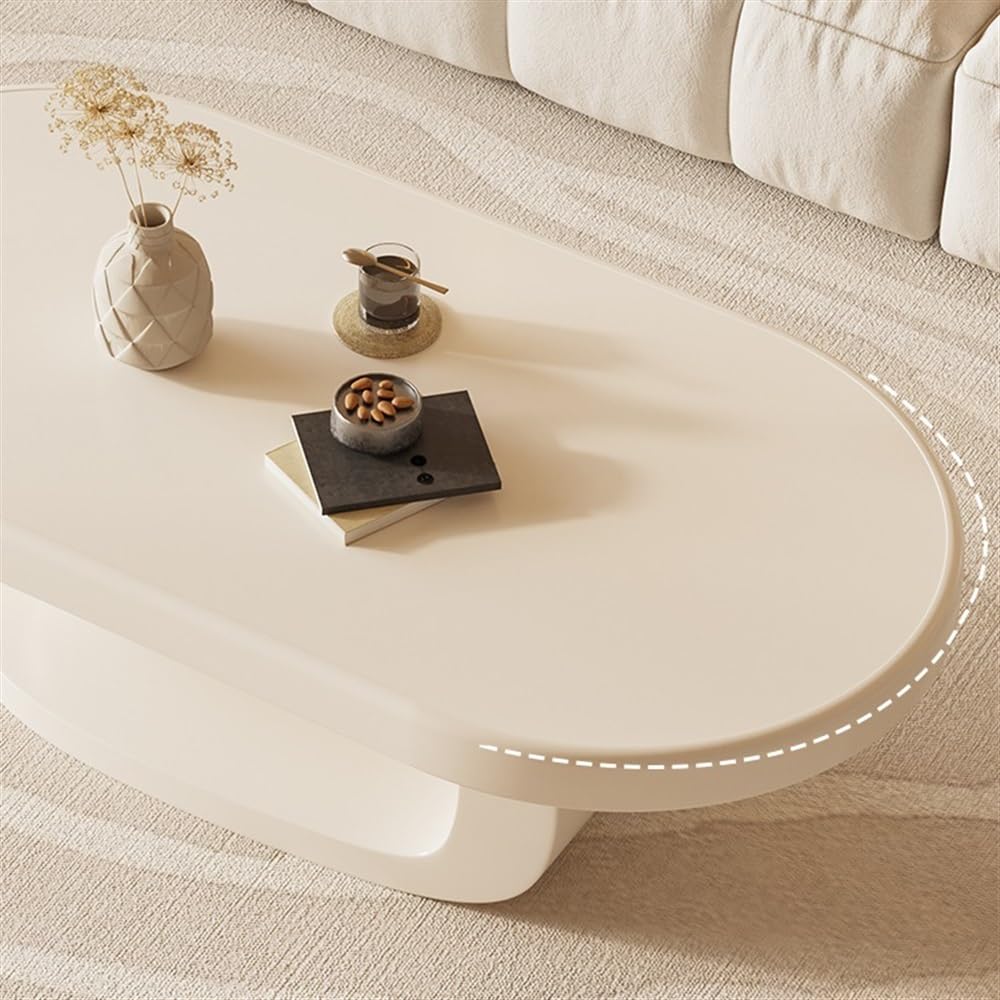Stoliki centralne Nowoczesny minimalistyczny owalny stolik kawowy z litego drewna, luksusowe meble do salonu, oszczędzający miejsce design dla małych domów Stolik boczny(120cm)