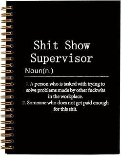 OXW Funny Notebooks for Work, Gag Sarcastic Gifts for Women Men | Funny Novelty Gifts for Boss Coworkers Employee Adults Friends, Black Notebook for Work, Journals for Writing(5.5"x8.3")
