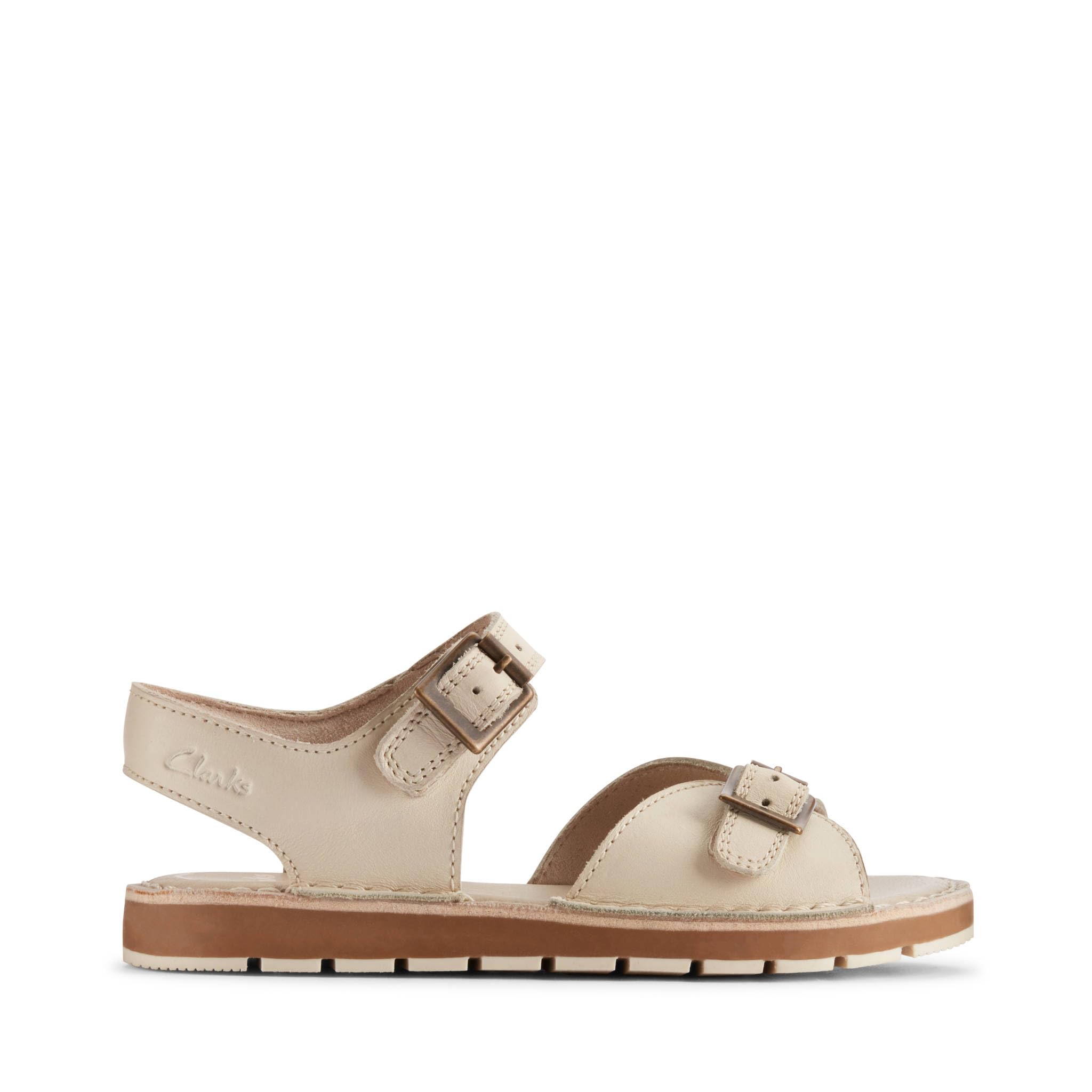 Clarks PlaysunReef K. Childrens Off White Lea, 8.5