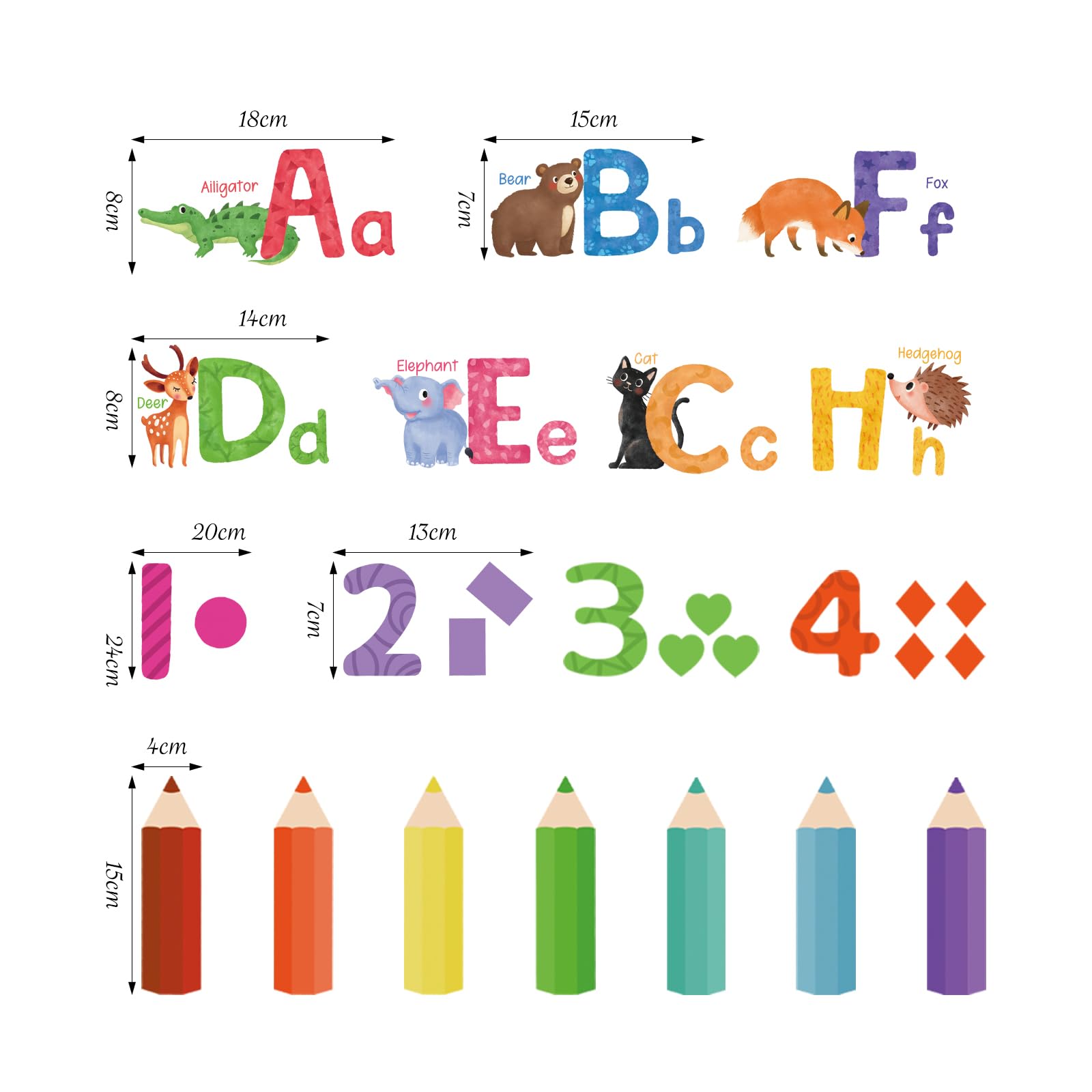 SHUCHING Stickers Muraux Alphabet Enfants, Autocollant Mural Couleur et Chiffres, Décoration Murale pour Chambre Bébé Crèche