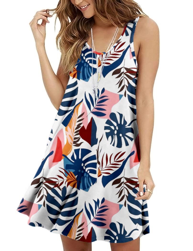 MOLERANIWomen's Casual Swing Simple T-Shirt Loose Dress