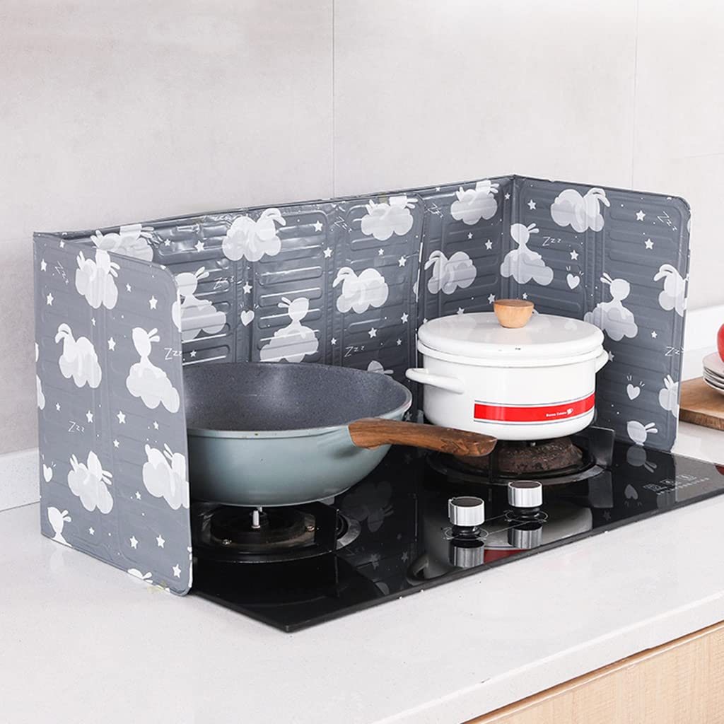 Paraschizzi Pieghevole Da Cucina In Alluminio – 3 Pannelli Regolabili Anti-grasso, Facile Da Pulire E Riporre, 84,5x32,5 Cm