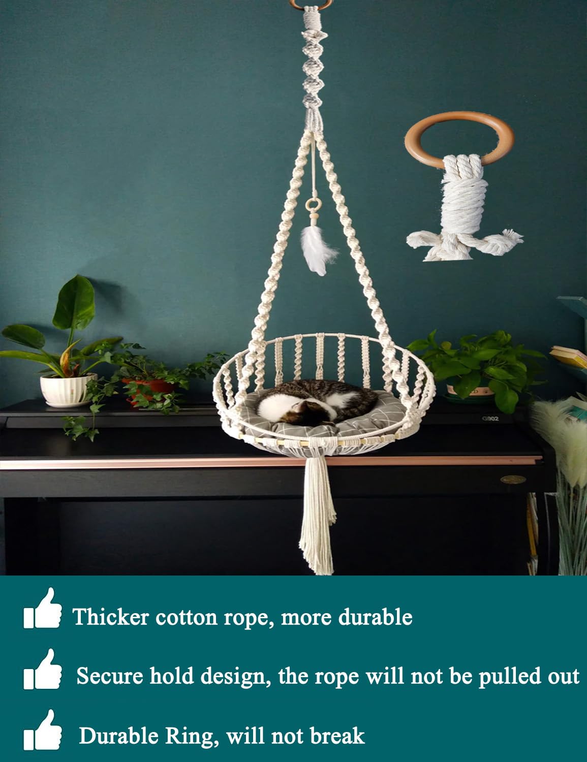 Macrame Plant Hanging Extenders for Hanging Plants(16″, Pack of 6