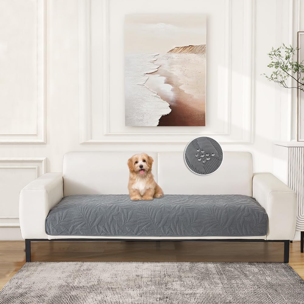 DUJUIKE Copridivano impermeabile, Copridivano antigraffio, Copridivano impermeabile 3 posti per gatti, Copridivano protezione cani e gatti, Copridivano protezione mobili (Grigio Chiaro, 76x180cm)