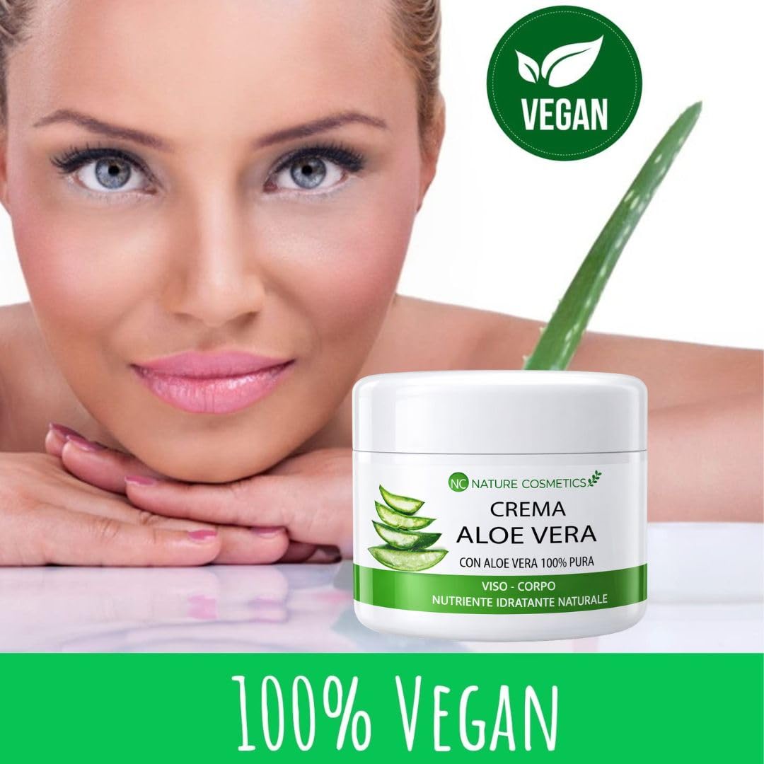 Kit 2 Prodotti Aloe Vera: Gel Puro 99% + Crema Viso Corpo con Burro di Karité e Olio di Argan – Idratante, Nutriente, Lenitiva – Pelle Secca e Sensibile - Uso Quotidiano - Made in Italy