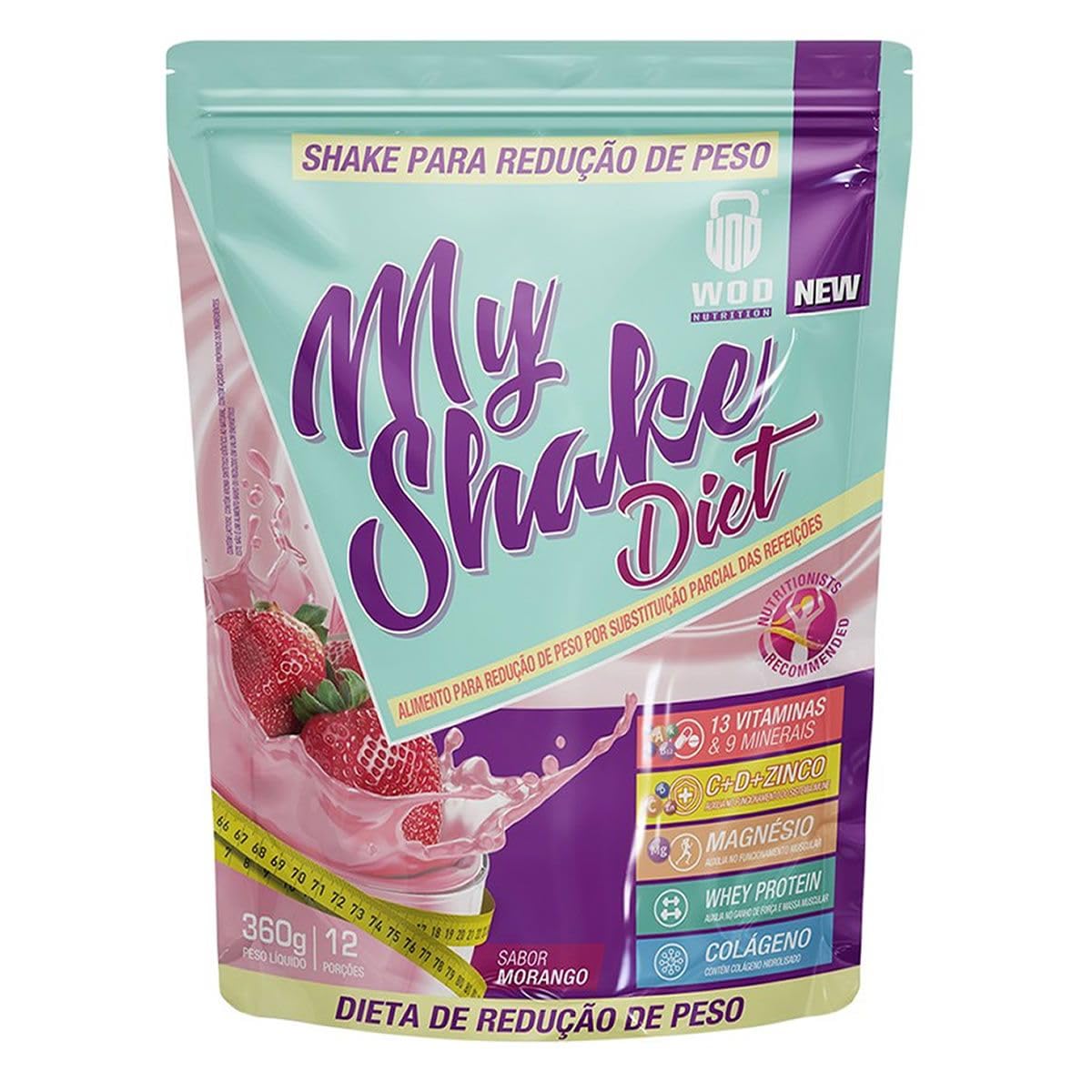 My Shake Diet - 360g Morango - Wod Nutrition | Amazon.com.br