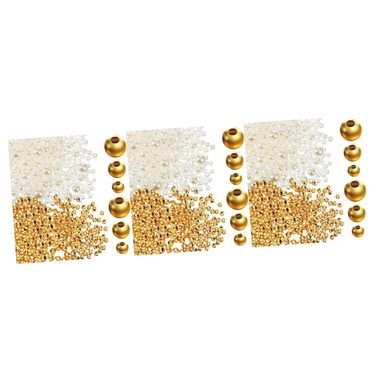 Gadpiparty 3 Sätze Perlen + Perlenzubehör Rund Verschiedene Schmuckanhänger Lose DIY Abstandshalter Bügelperlen Set Abstandsperlen Bastelperlen Elegante Kleine 900 Stück * 3