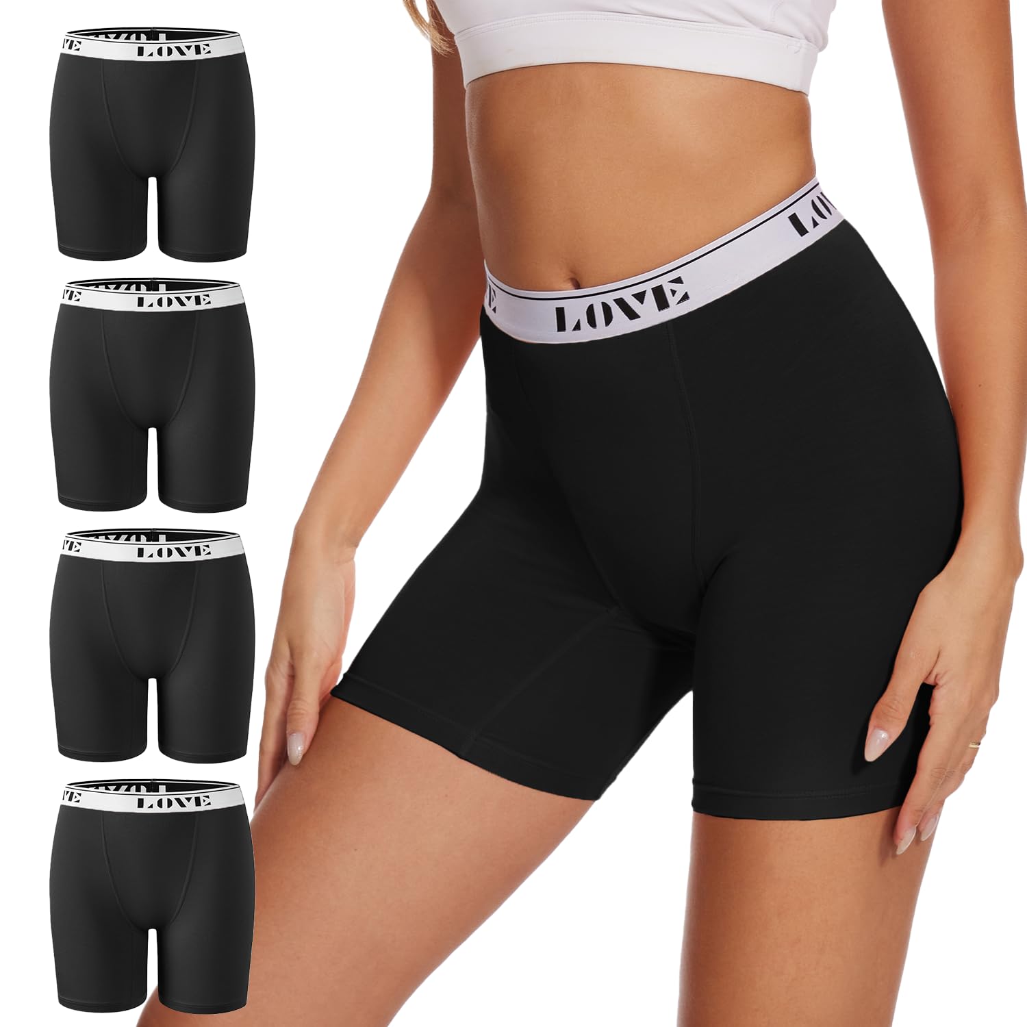 Womens Boxer Briefs Underwear High Waisted Modal Boyshorts-image-13