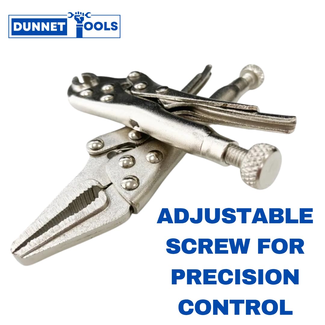 Dunnet Tools Mole Grips 2pc Mini Locking Pliers Set, Silver - Image 4