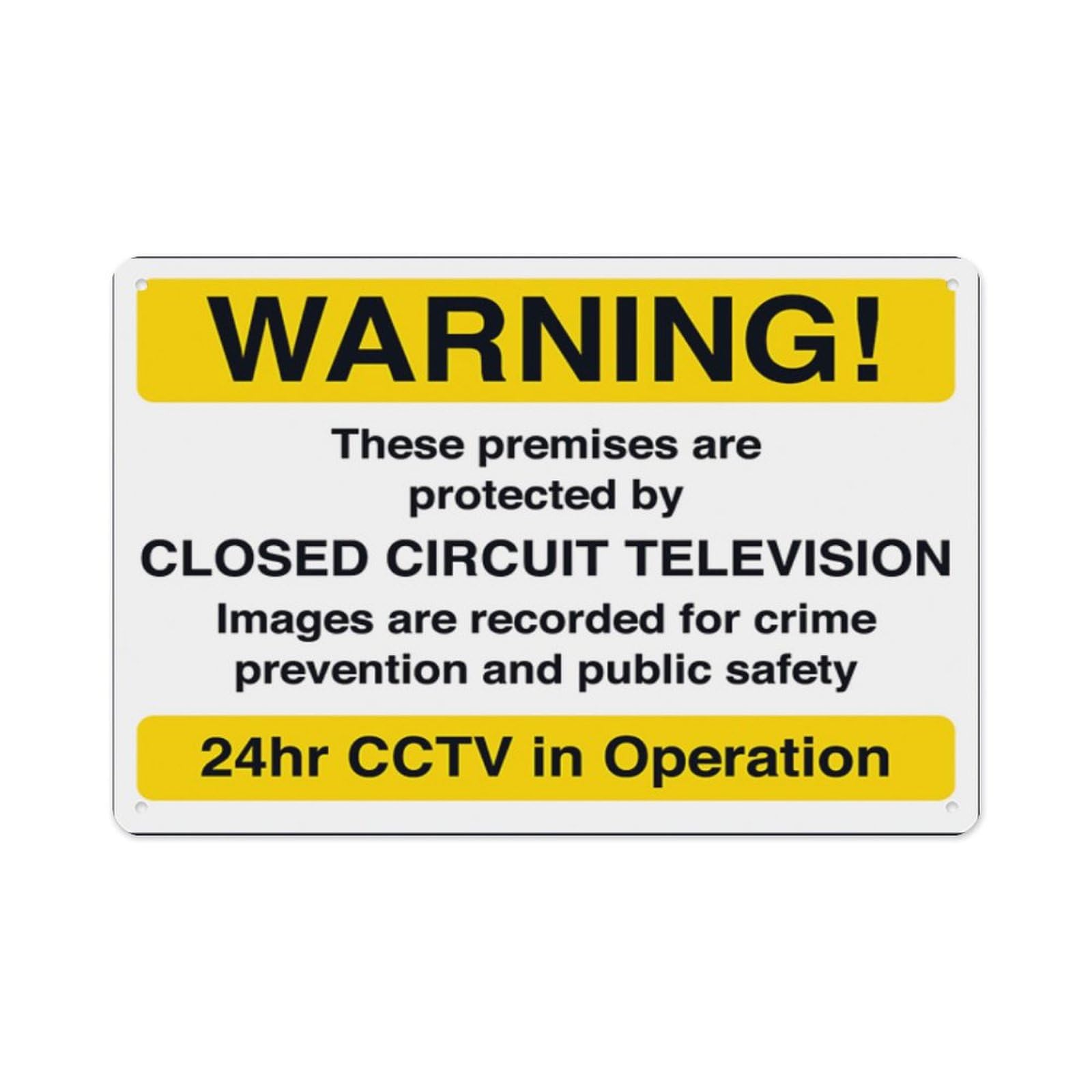 peiyeety Warning These Premises Are Protected By Cctv Aluminum Tin Warning Signs For Home Outdoor Garden 8X12 Inches