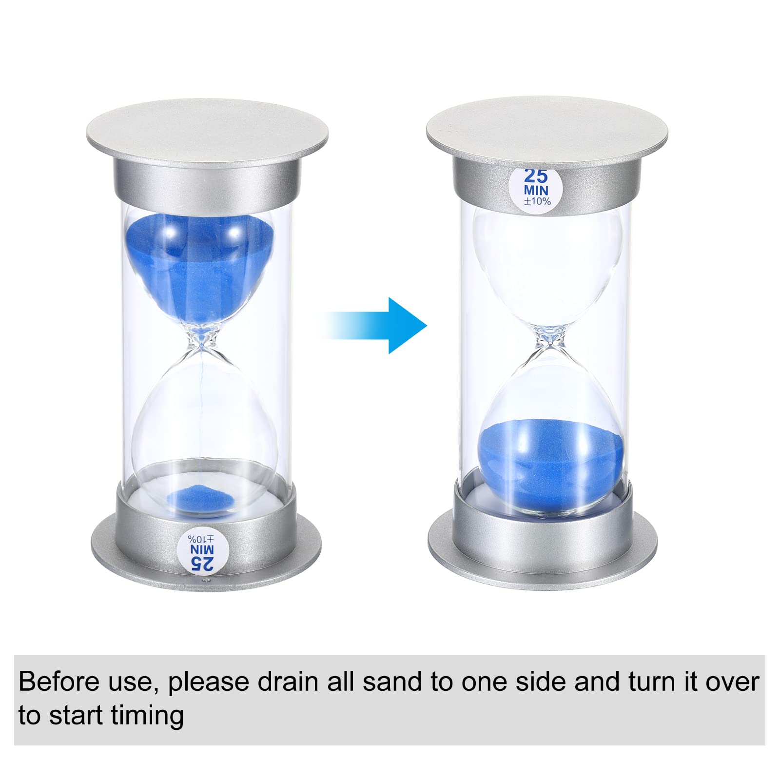 PATIKIL 25 Minute Sand Timer, Sandy Clock With Plastic Cover Count Down Sand Glass for Games Kitchen - Image 4