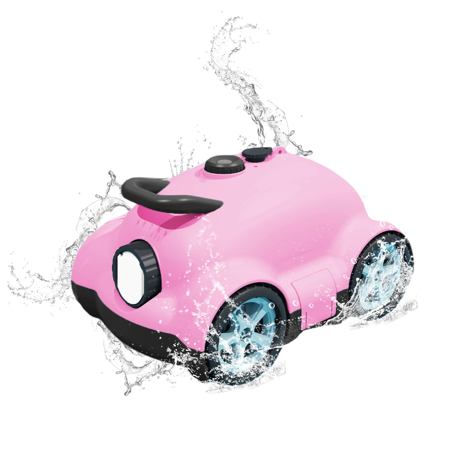 Cordless Robotic Pool Cleaner, BOWEITI Automatic Swimming Pool Vacuum for InGround Pools, 160 min Runtime, for Pools up to 2100 Sq.ft (Pink)