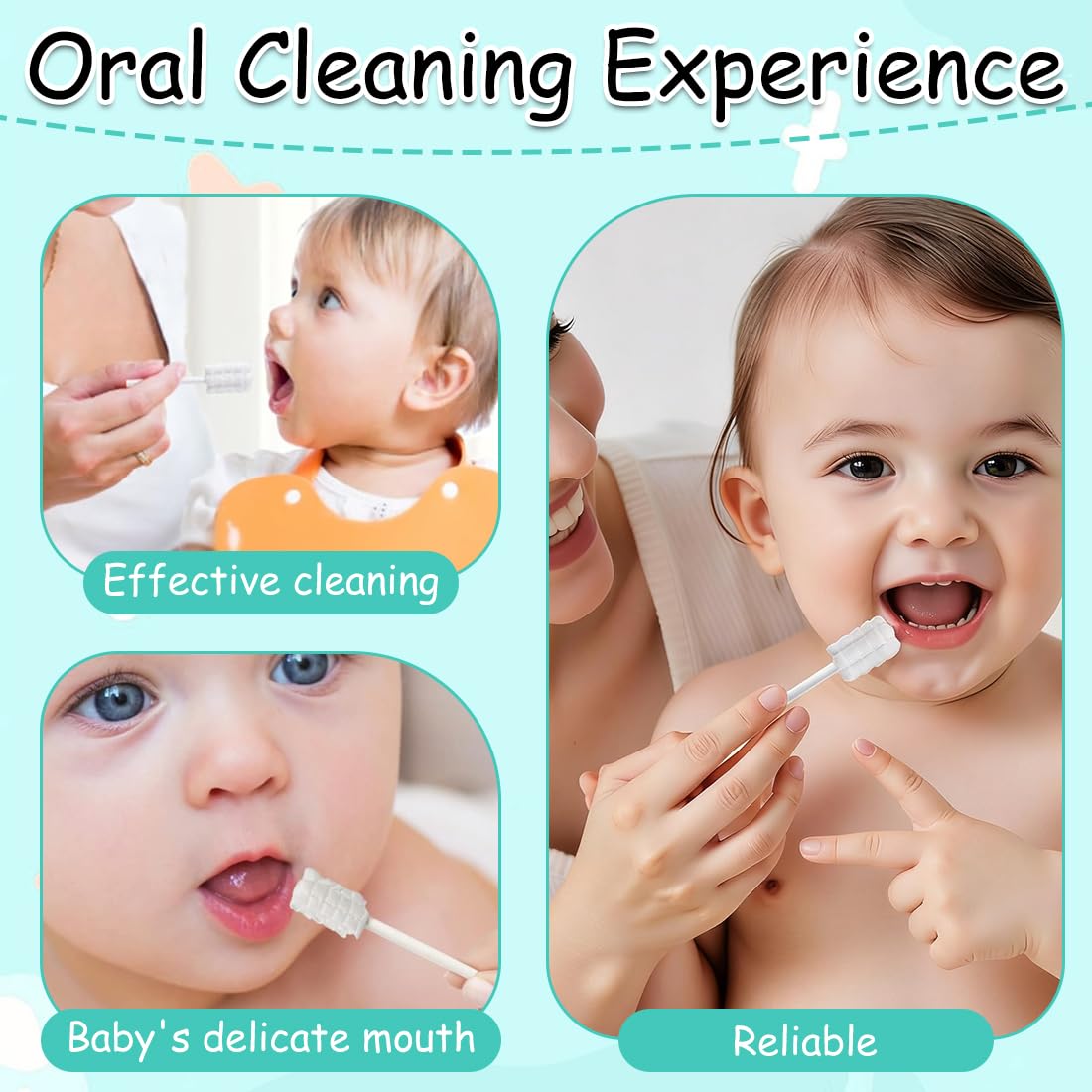 30 Pezzi Pulisci Lingua, Spazzolino Monouso Sterilizzati per Bambini, Baby Mouth Cleaner, Spazzolino da Denti Portatile per Bambini, Spazzolino per Dentini con Setole Morbide