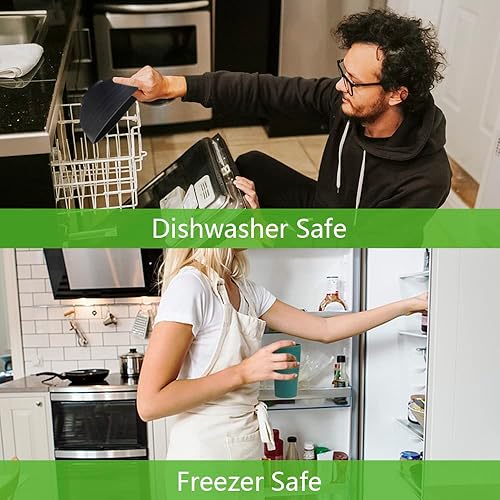 Miniatura 4 de Teivio Juego de vajilla de paja de trigo de plástico de 32 piezas, servicio para 8, platos llanos, platos de postre, cuencos para cereales, vasos,