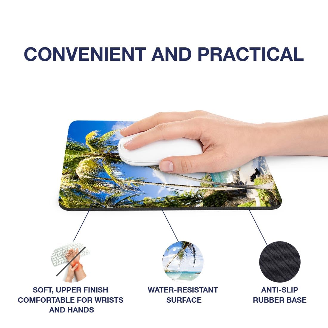 Tapis De Souris Rectangulaire Flexible En Caoutchouc De 5 Mm