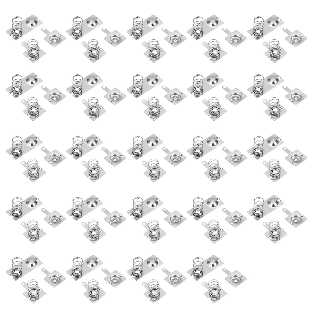 HAGNA 24 Set Positivo A Negativo Molla Contatto Piastra, 24 Pezzi Aa Batteria Piastra 28Mmx11Mm E 24 Coppie Aa Batteria Piastra 13Mmx11Mm