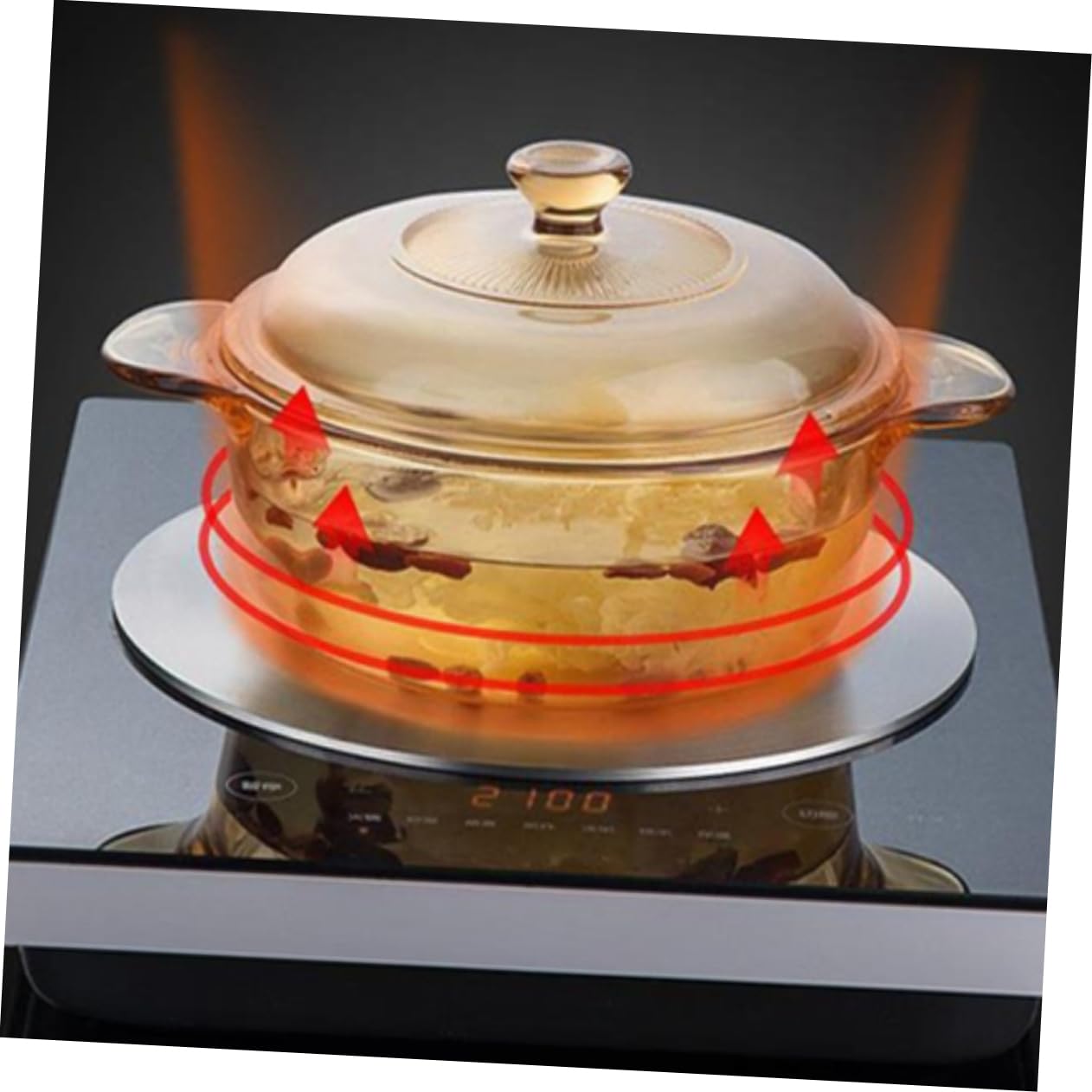 Difusora De Calor Adaptador para Inducción Acero Inoxidable 24cm De Limpiar