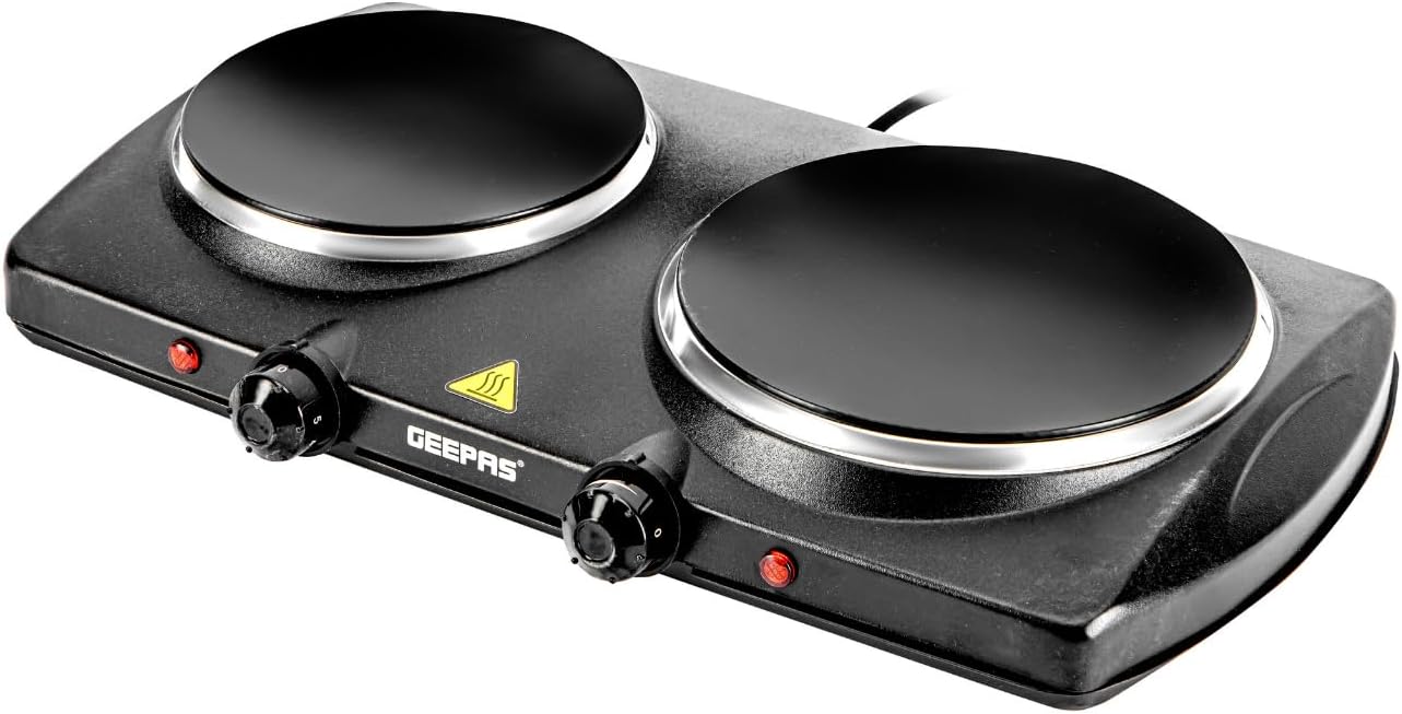 Geepas Single Ceramic Hot Plate, 1200W Portable Infrared Electric Hob Cooker Table Top